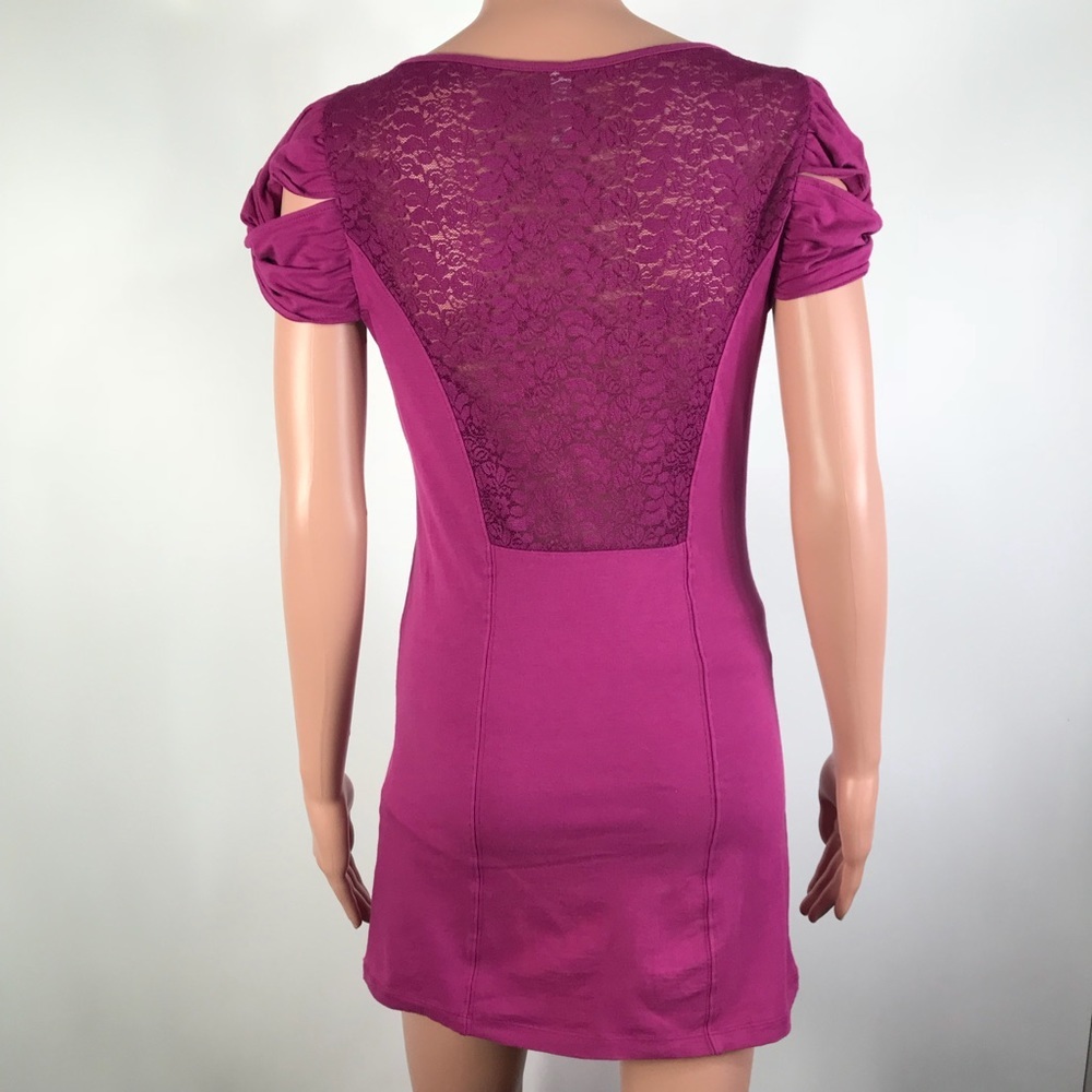 Free People Women’s Back Mesh Fitted Long Top Sz M - Picture 2 of 8